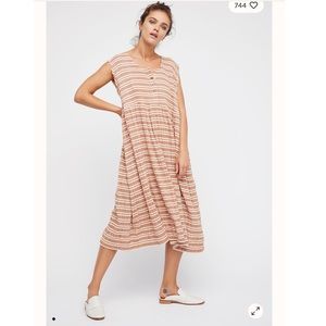 Free People Sz Xs Mighty Fine Midi Dress